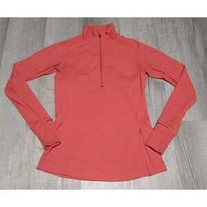 Lululemon Athletica Long Sleeve Double Zip Size 6 Coral Shirt